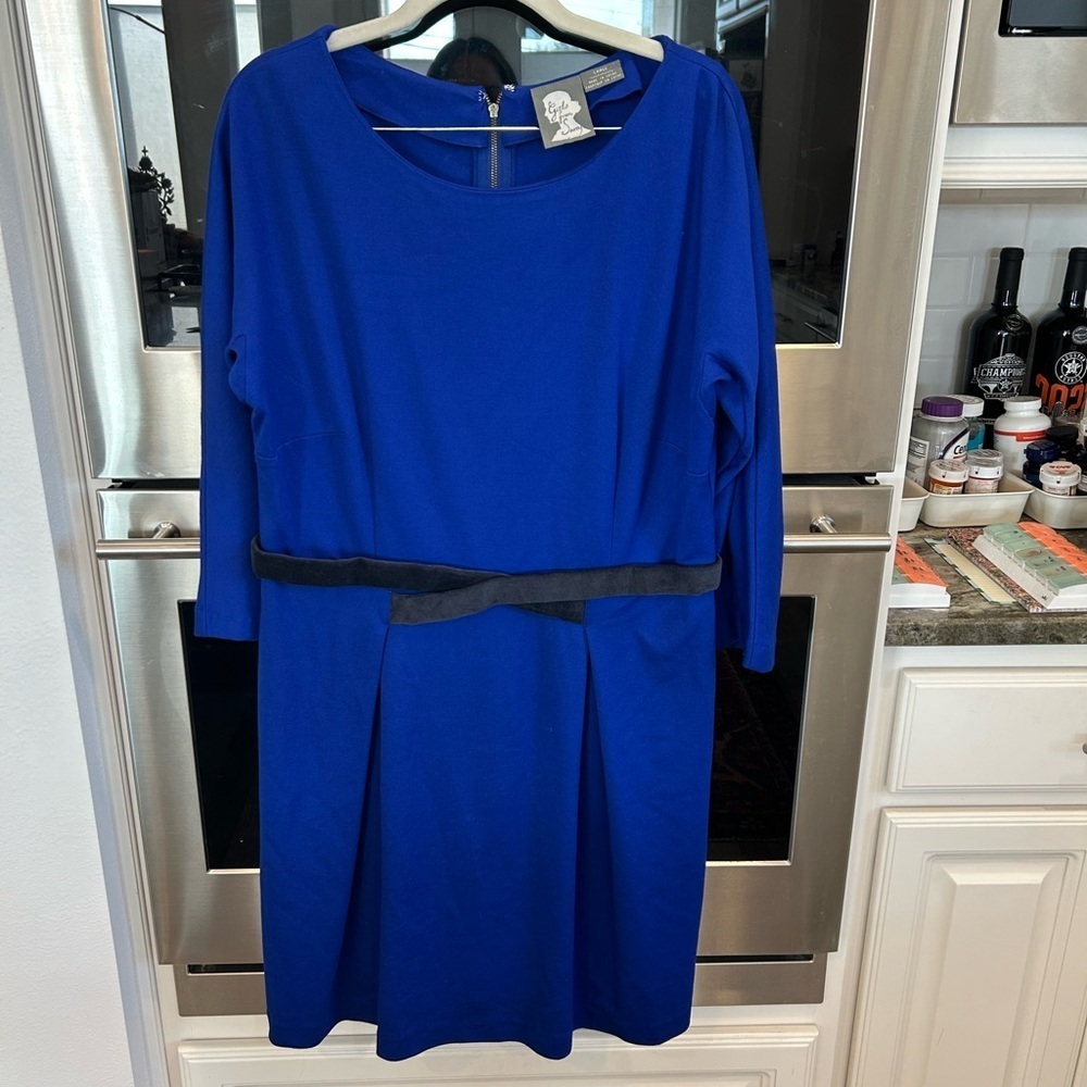 Girls from Savoy Royal Blue Long Sleeve Dress size L slight wear GUC
